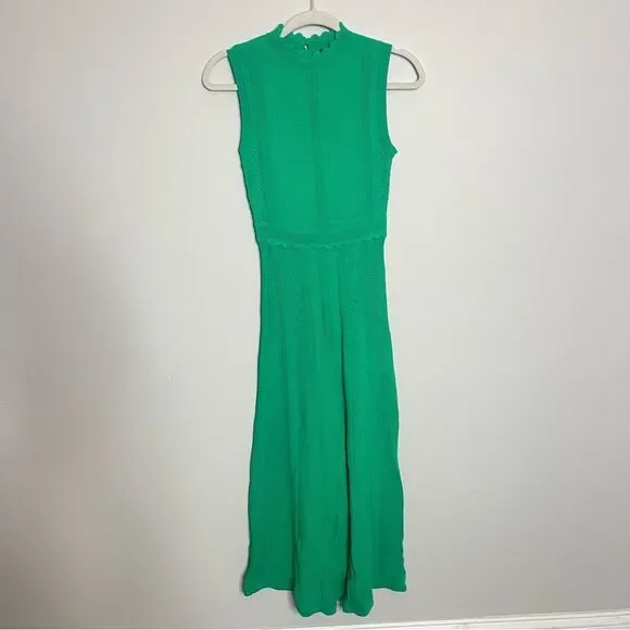 $415 The Kooples Scalloped Rib knit Green Midi dress NWT XS $415 The Kooples Scalloped Rib knit Green Midi dress NWT XS
